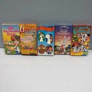 Lot Of 5 VHS Old McDonald Children Stories 50 Classic Peter Cottontail Christmas